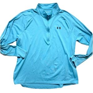 Under Armour 1/4 Zip Pullover Men's XXL Blue Loose Fit Performance Long Sleeve